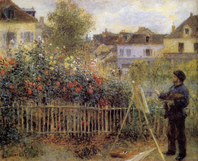 Claude Monet Painting in His Garden at Argenteuil by Pierre Auguste Renoir, 1873
