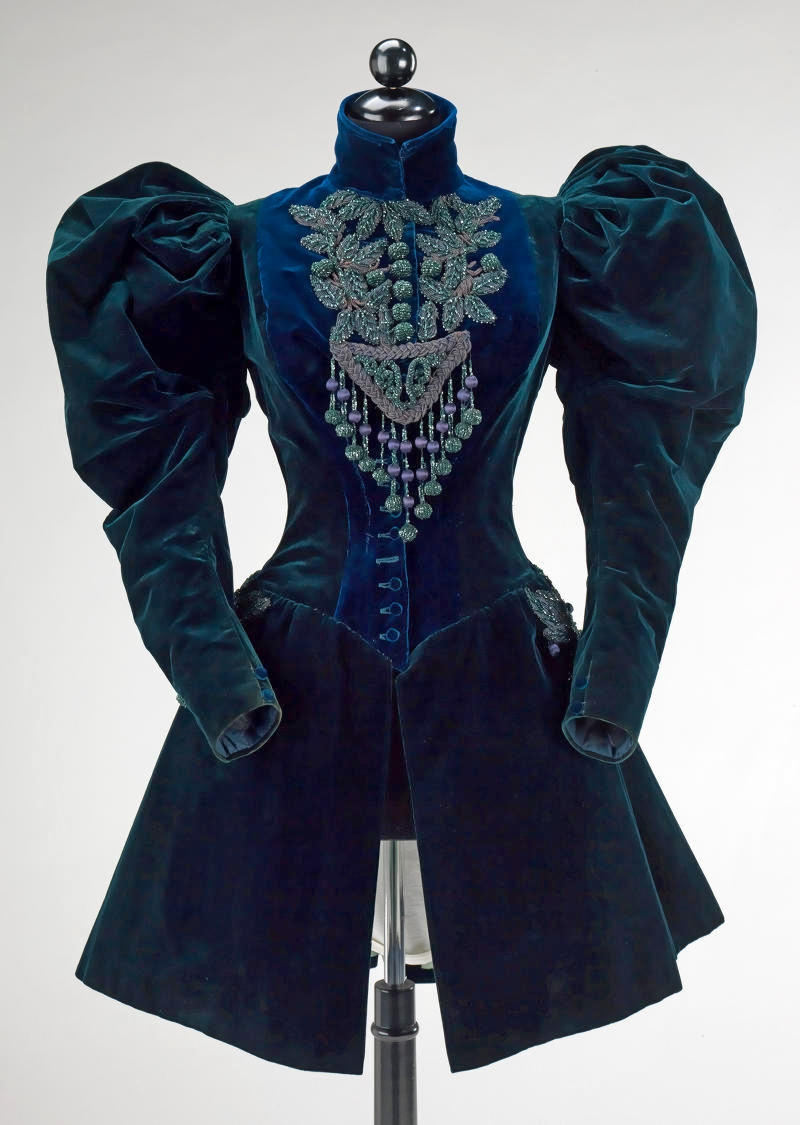1895 Afternoon jacket. French. Silk, jet, beads