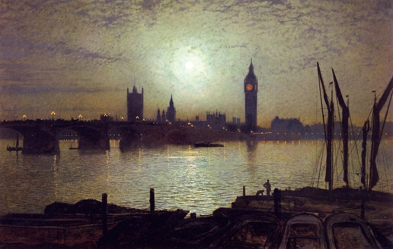 Westminster Bridge by Moonlight by John Atkinson Grimshaw, 1880