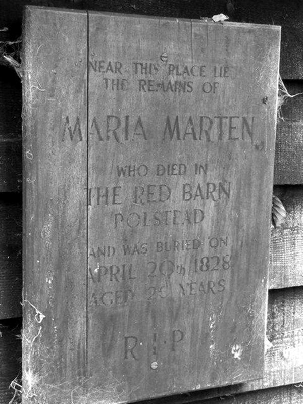 Memorial to Maria Marten in St Marys church yard Polstead, Suffolk. Credit Keith Evans