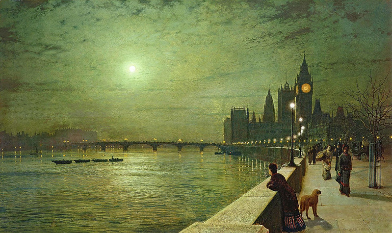 Reflections on the Thames, Westminster by Grimshaw, John Atkinson, 1879