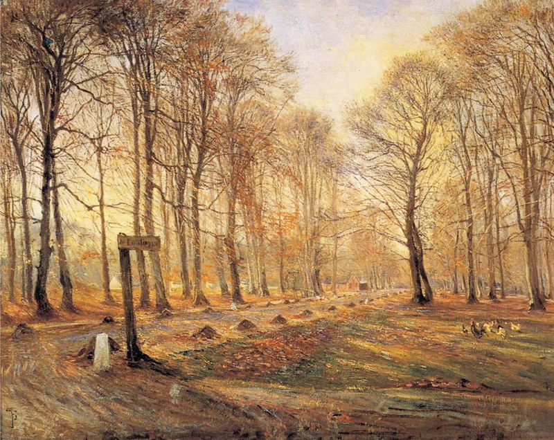 A Late Autumn Day in Dyrehaven, Sunshine by Theodor Philipsen, 1886