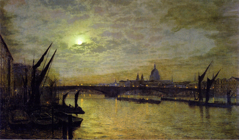 The Thames by Moonlight with Southwark Bridge, London by John Atkinson Grimshaw, 1884