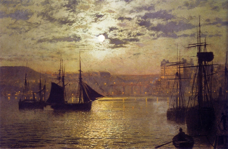 Scarborough by Moonlight by John Atkinson Grimshaw, 1876