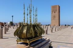 Morocco  - Mausoleum of Mohammed V and Hassan tower