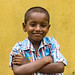 Outdoor portrait of a cute little indian boy
