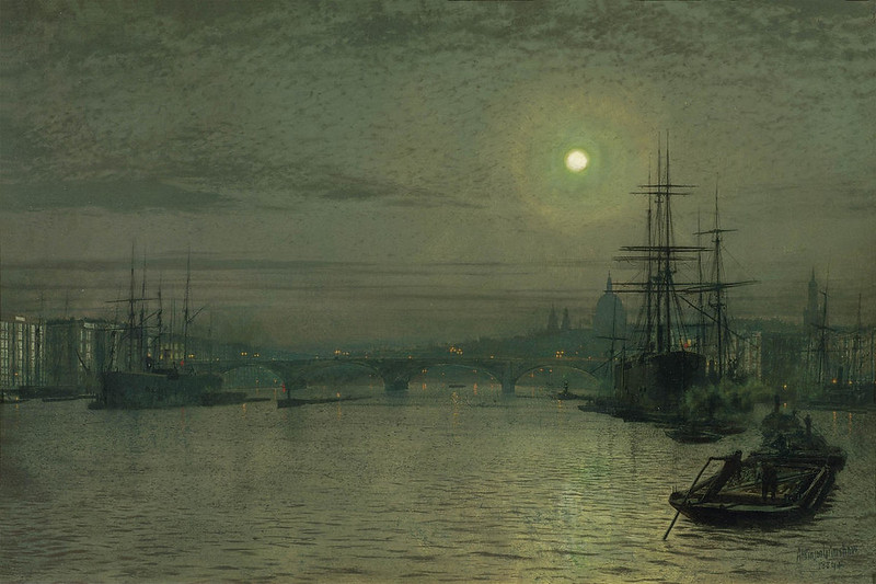 London Bridge - Night by John Atkinson Grimshaw, 1884