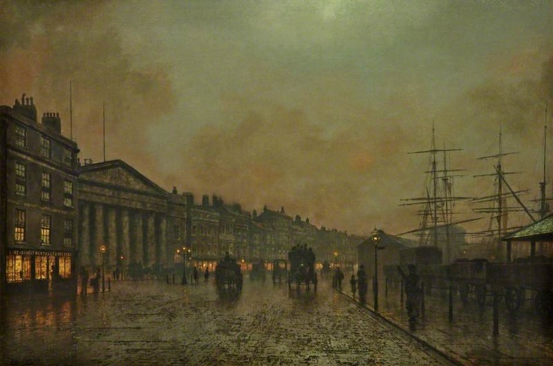 The Custom House, Liverpool, Looking South by John Atkinson Grimshaw , 1890
