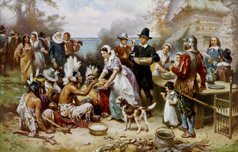 The First Thanksgiving by Jean Leon Gerome Ferris, 1915