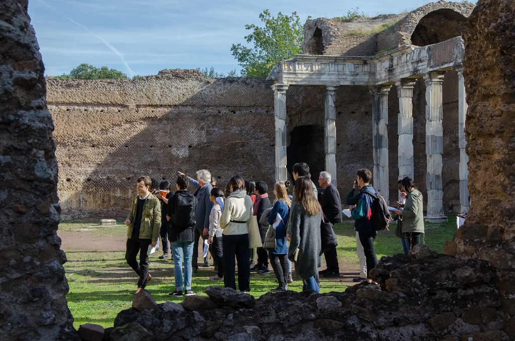 Jan Gadeyne guides students in the Cornell in Rome semester around Hadrian’s Villa. photo / Ihwa Choi (B.Arch. ‘20) 