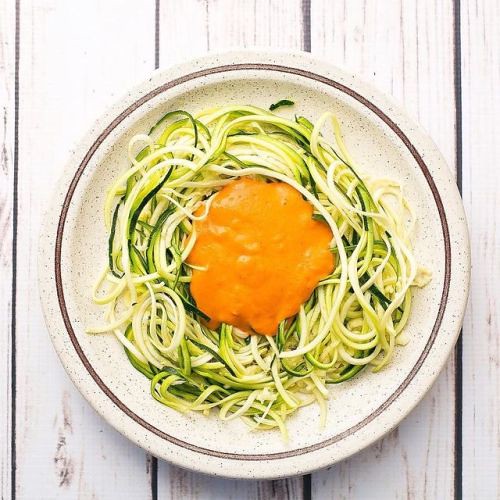 Zoodles with red pepper cashew sauce! Also check out my new…