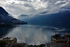 Lugano/Water/Lake/Sunset/blue/mountains