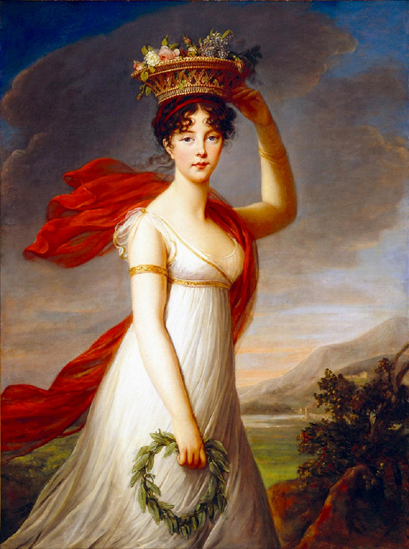 Julie Nigris as Flora, Roman Goddess of Flowers by Élisabeth Vigée-Lebrun, 1799