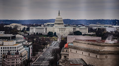 Panoramic view of US Capitol Building and Pennsylvania Avenue from Old Post Office Clock Tower - Washington DC