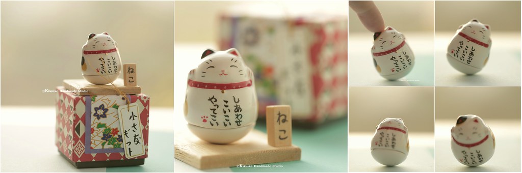 Roly Poly Lucky Cat decor,Roly Poly Lucky Cat doll,Japanese lucky cat,handmade lucky cat,miniature,handmade home deco,handmade art dolls, 幸運な猫