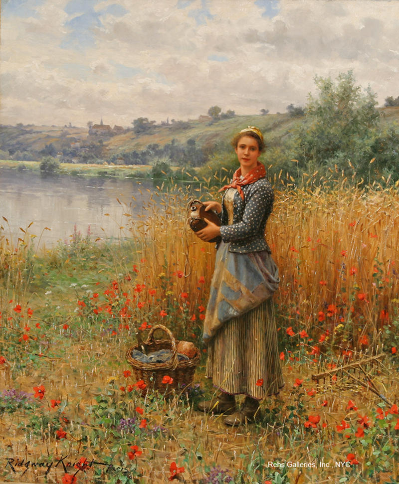 Madeleine in a wheat field by Daniel Ridgway Knight. Image courtesy of Rehs Galleries, Inc., NYC