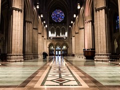 the vast interior of the National Cathedral