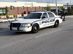 Tampa Bay FL: Tampa Bay Police Ford Car For Sant' Yago Knight Parade In Historical YBOR City