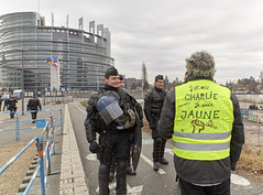 Gilets jaunes au parlement européen de Strasbourg