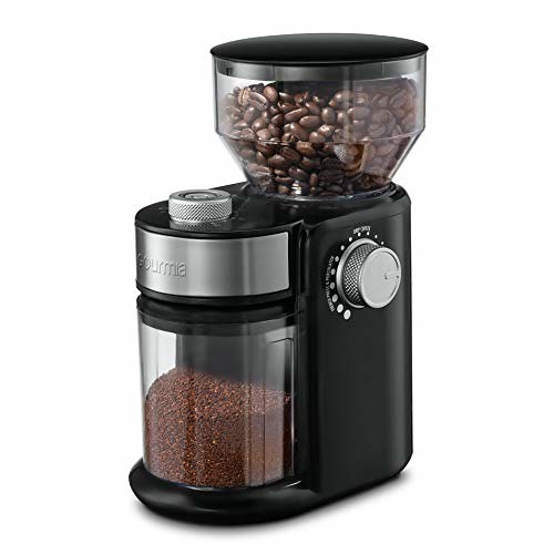 Gourmia GCG168 Electric Burr Coffee Grinder - 18 Adjustable Grind Sizes - Cup Selection Dial - Large Capacity - Black