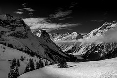Montage en noir et blanc : Mountain in black and white