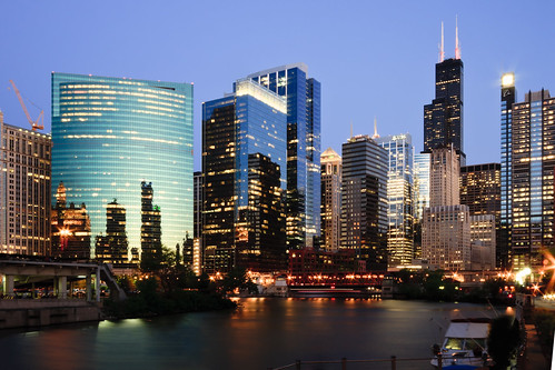 city travel bridge blue light sunset sky urban usa chicago color reflection building water beauty skyline architecture modern night america skyscraper buildings river outdoors lights evening office illinois twilight downtown cityscape waterfront gbrearview view dusk district famous scenic landmark il business commercial metropolis financial metropolitan chicagoist johncrouch johncrouchphotography crouchphotos