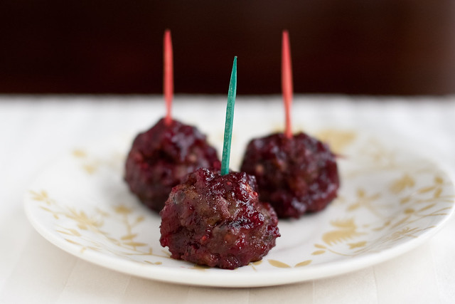 Cranberry and Red Wine Meatballs