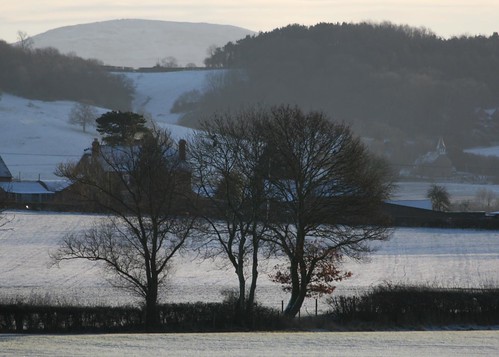 trees winter snow castle hill fields malverns frome