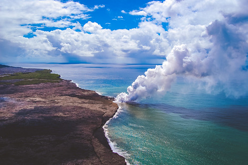 coast fire flames geology hawaii height helicopter onflickr smoke steam