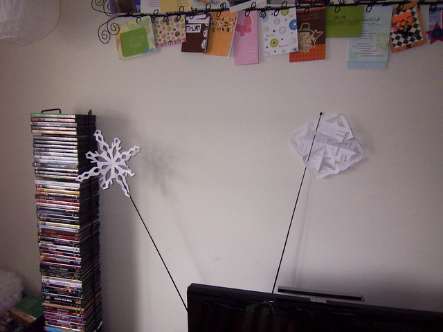 snowflakes on the antenna