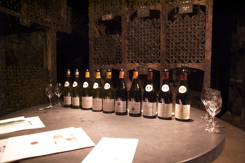 wine tasting in the cave of Louis Latour