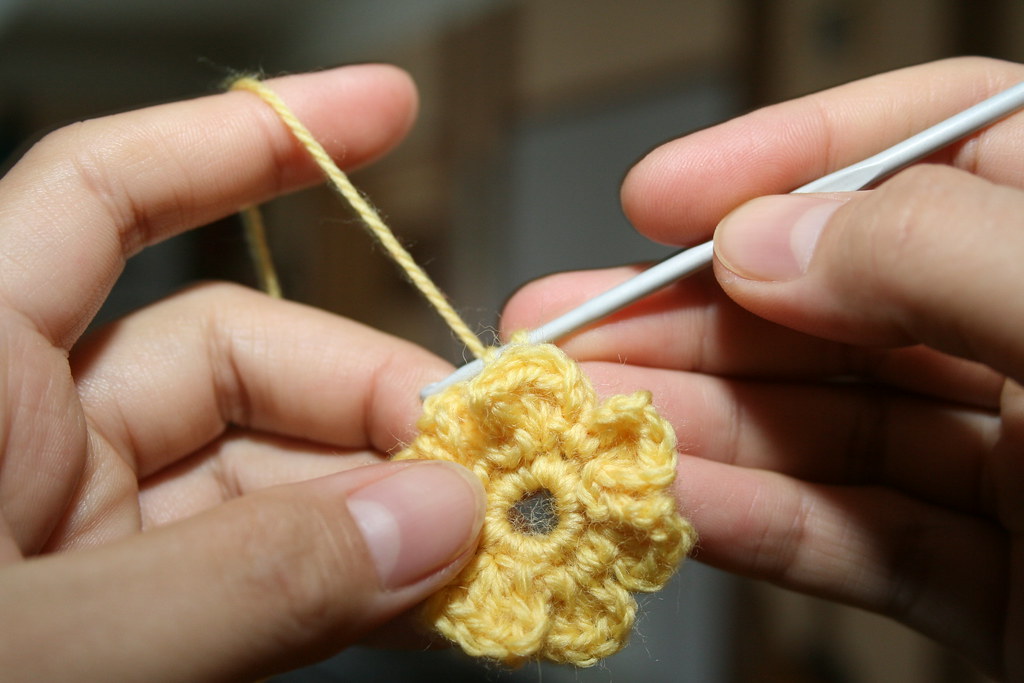 Bright Yellow Flower Crochet