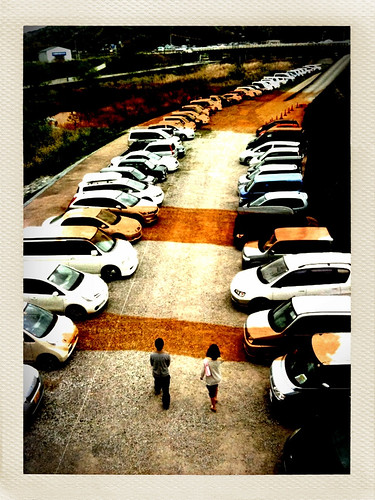 orange art cars japan composite artistic parking experiment tokushima 2010 iphone takenwithaniphone lomob daveweekes