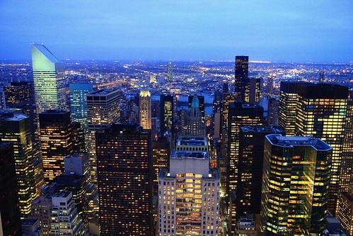blue panorama newyork night lights cityscape view skyscrapers manhattan rockefellercenter topoftherock blueribbonwinner platinumphoto platinumheartaward