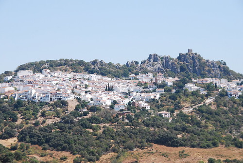 mountains castle town spain view andalucia gaucín