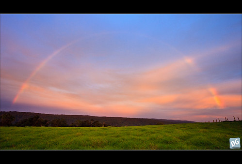 tree field sunrise canon fence landscape dawn rainbow australia queensland canonef1740mmf4lusm mtmee 5dmkii