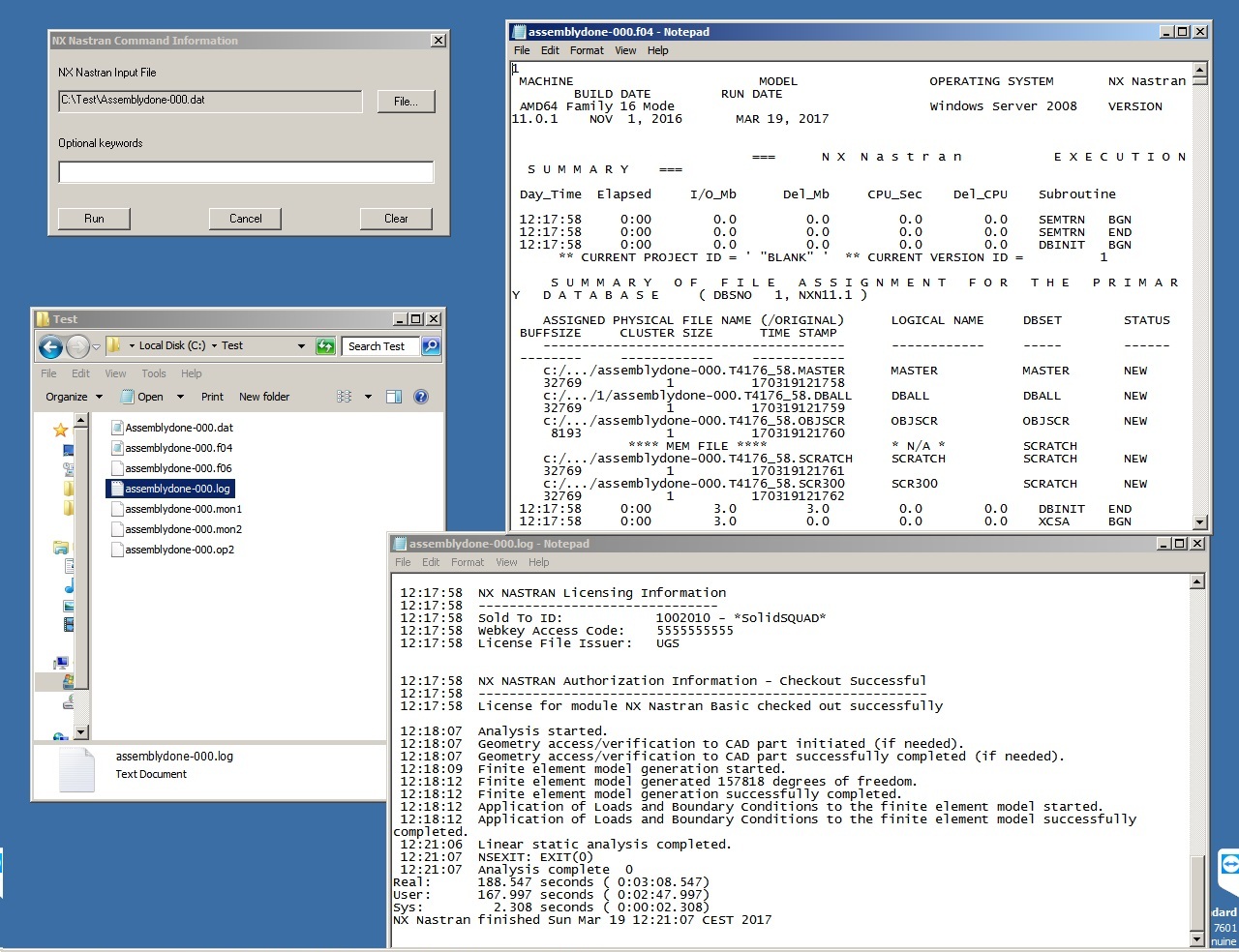 Working with Siemens NX Nastran 11.0.1 64bit full license