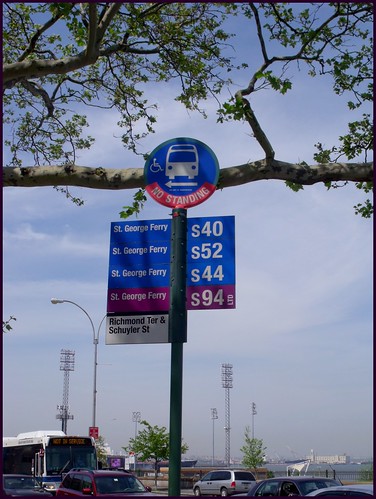 A bus stop on Staten Island