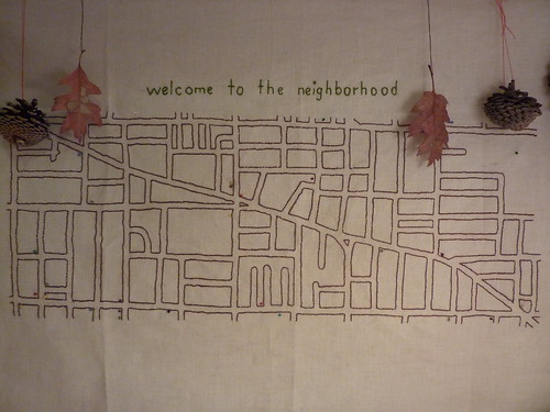 embroidered map