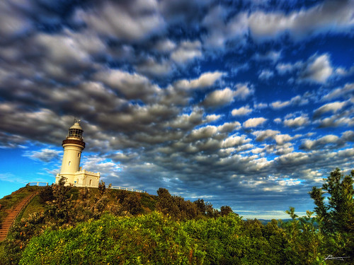 trees lighthouse tourism nature clouds outdoors view pacific au extreme scenic australia best nsw newsouthwales dex downunder capebyron easternmost dexxus 20100510au1091211hdr exploredmay28201026