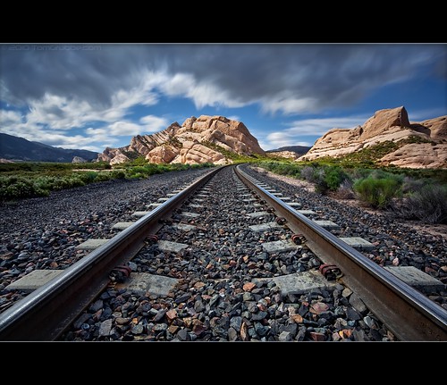 longexposure railroad landscape rocks tracks railroadtracks mormonrocks cajonpass ndx400 hoyandx400