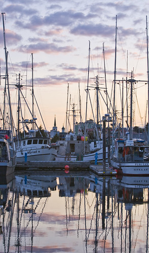 sunset reflection alaska boat sitka fishingboat