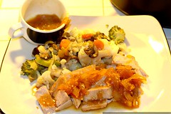 yellowfin tuna and vegetables w/honey miso ginger sa… 