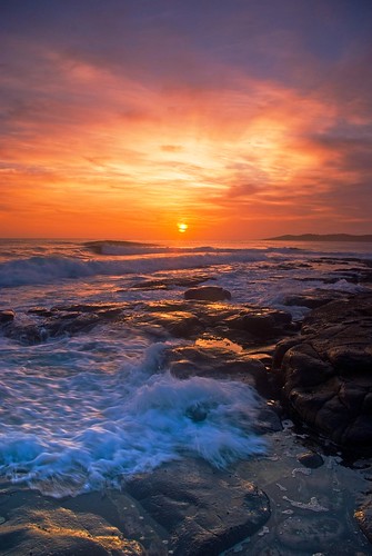light sea beach clouds sunrise geotagged dawn rocks waves australia bawleypoint geo:lat=35513487 geo:lon=150400611