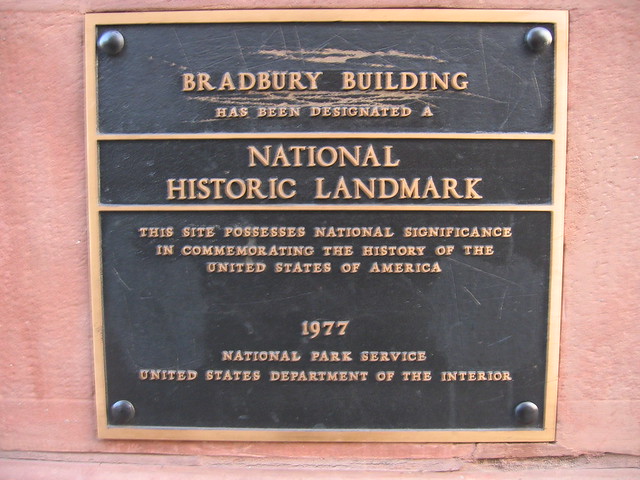 Sign, Bradbury Building, Los Angeles