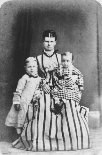 portrait woman children three lace stripes mothers queensland seated checks 1870s statelibraryofqueensland slq