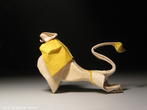 origami lion explore paperfolding 356 wetfold sưtử htquyet gấpgiấy hoàngtiếnquyết gấpướt