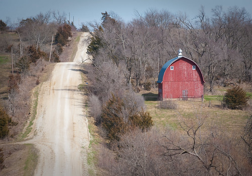 red barn rural landscape countryside scenery scenic iowa pasture gravelroad