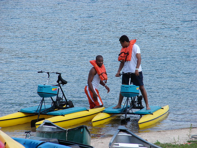 Fun peddling or paddling the water at Smith Mountain Lake State Park Virginia - try these hydro-bikes for some fun adventures