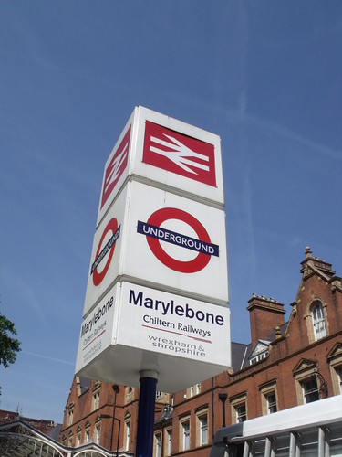London Marylebone Station - main sign - British Rail and Underground